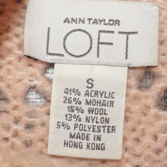 Vintage 90s Mohair Wool Pink Metallic Knit Sweater Small - Picture 4 of 6